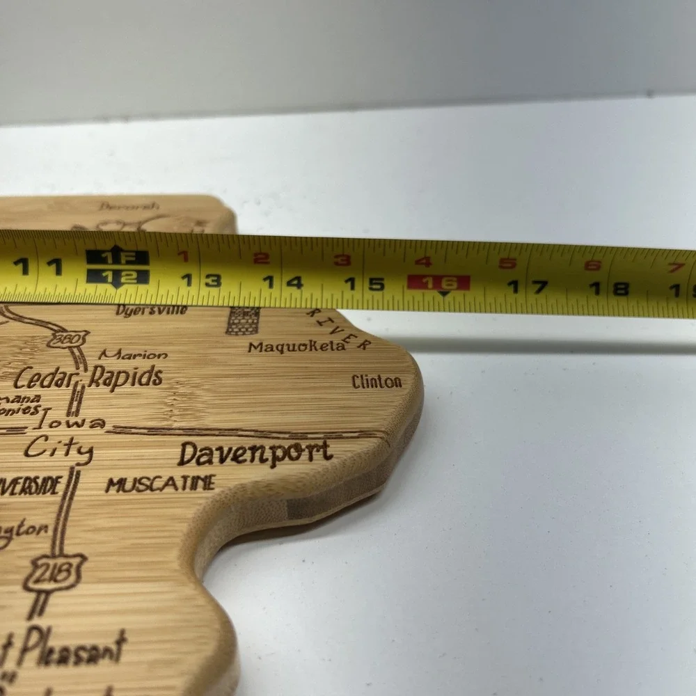Totally Bamboo Iowa State Map Cutting Board Serving Cheese Board Kitchen Decor